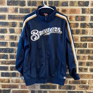 💙💛 Stitches MLB Brewers fleece-lined embroidered logo jacket, Men’s L